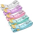 iBayam 5-Pack 60-Inch Double Scale Soft Ruler Measuring Tape, High Accuracy, Push-Button Lock, Plastic Blade, Vinyl Case, Blue, Green, White, Pink, Purple