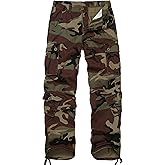CARPANT Men's Cotton Cargo Tactical Pants for Casual Work Travel Wild Streetwear with 9 Pockets Relaxed Fit No Belt