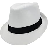 Sucanra Short Brim Trilby Fedora Hat for Men Women