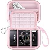 Lacdo Camera Case for Canon PowerShot ELPH 360 / IXY 650/ IXUS 285 HS, Pink | for Canon ELPH 360 / Sony Cyber-Shot Digital Camera, Hard Protective Storage Travel Carrying Case Bag, with SD Card Slots