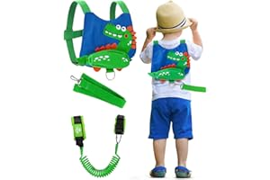 Lehoo Castle Toddler Leash for Boys, 3-in-1 Toddler Safety Harness Leash + Anti Lost Wrist Link, Kid Leashes for Walking, Chi