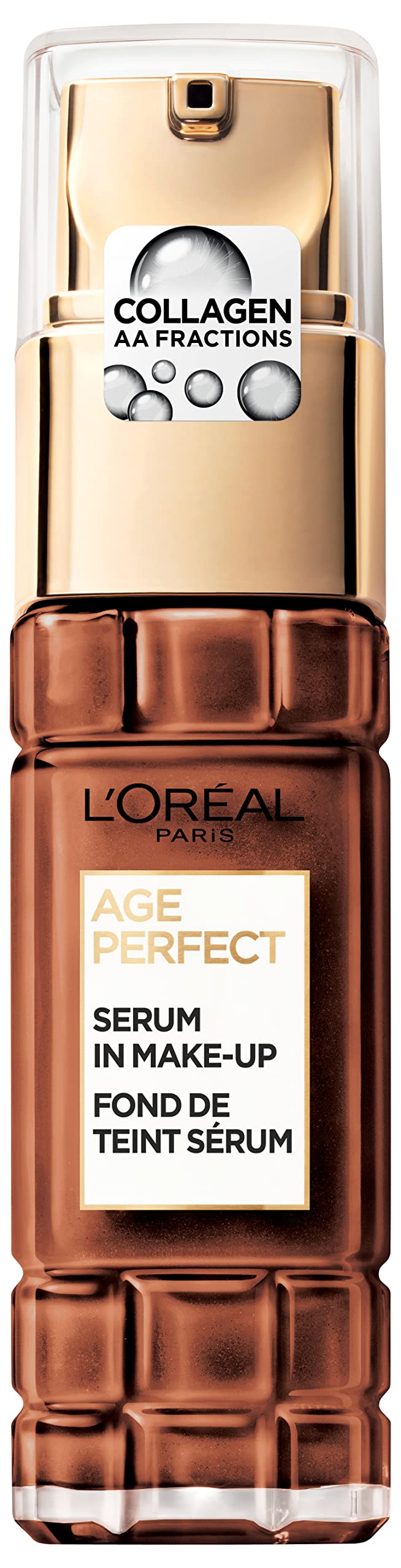 L'Oréal Paris Serum in Makeup for Mature Skin, Liquid Foundation with SPF 24, For a Radiant Complexion, Age Perfect, No. 510 Mahogany, 30 ml