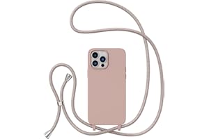 ZTOFERA Crossbody Case for iPhone 14 Pro Max with Lanyard Strap Adjustable Rope Liquid Silicone Soft Cover for iPhone 14 Pro Max 6.7 inch-Pink