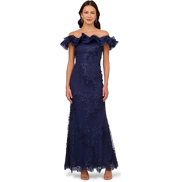 princess polly baby blue dress Adrianna Papell Womens V Neck Beaded Midi Dress main image 1