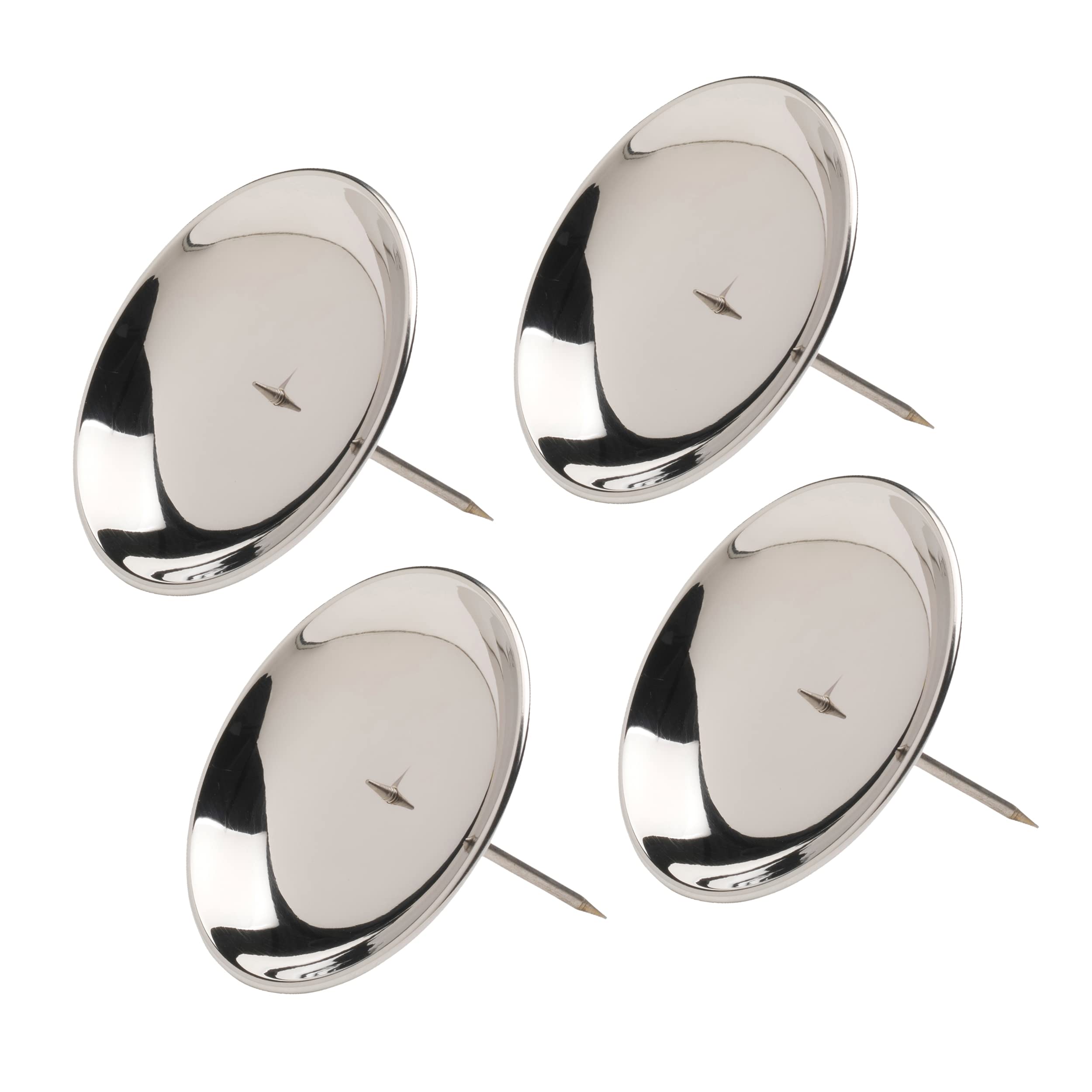 NKlaus 10665 Advent Wreath Candle Plate Diameter 8 cm Advent with Spike Brass Silver Pack of 4