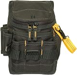 Custom Leathercraft 1524 Black Medium Ziptop Utility Pouch Tape Clip Tool Hook view 3