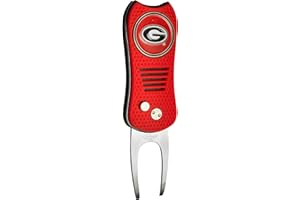 Team Golf NCAA Switchblade Divot Tool with Double-Sided Magnetic Ball Marker, Features Patented Single Prong Design, Causes Less Damage to Greens, Switchblade Mechanism