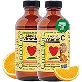 CHILDLIFE ESSENTIALS Liquid Vitamin C - Pure Vitamin C Liquid Supplement for Kids, Immune System Support, Natural Orange Flavor, 4 Fl Oz (Pack of 2)