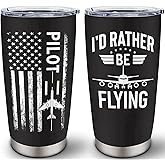 Pewuvos Pilot Gifts for Men, Christmas Gifts for Pilot, Gift for Aviation Lovers, Airplane Gift for Men, 20 oz Stainless Steel Tumbler