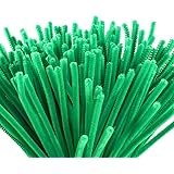 Caydo 200 Pieces Green Pipe Cleaners Craft Chenille Stems for Kids DIY Art Craft Projects Decorations(6 mm x 12 inch)