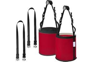 OAHELAKE Horse Feed Bag 2 PCs, Breathable Mesh Feed Bags for Horses, Muzzle Feedbag for Feeding Grain, Anti-Spill Design Feeder, Soft Neck Pad Nose Pad, Universal Fit (Red)