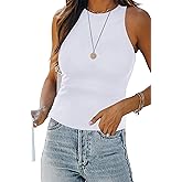 KEEPBEAUTY Womens Halter Tops Summer Sleeveless Shirts Sexy High Neck Fitted Tops Racer Back Tank Tops Blouses