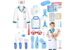 DEMOLIKE Doctor Kit Toy for Kids Pretend Play Doctor Playset, Toddlers Toys Medical Set for Dress Up Preschool Role Play Birthday Gifts Boy Age 3 4 5 6 7 Year Old Educational Doctor Costume Kits Role Play Blue