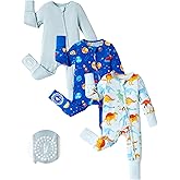 PATPAT Baby Footies Boys Girls - Bamboo Viscose - Zipper & Non-Slip Soles Romper Mitten - Footed & Footless Infant Clothes