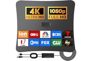 KOTISIG TV Antenna Indoor - Digital Antenna for TV Support 4K 1080p Antenna TV Digital HD Indoor -TV Antenna Indoor for Smart TV and All Older TV's-Signal Booster 16.5FT HD Antenna TV Cable