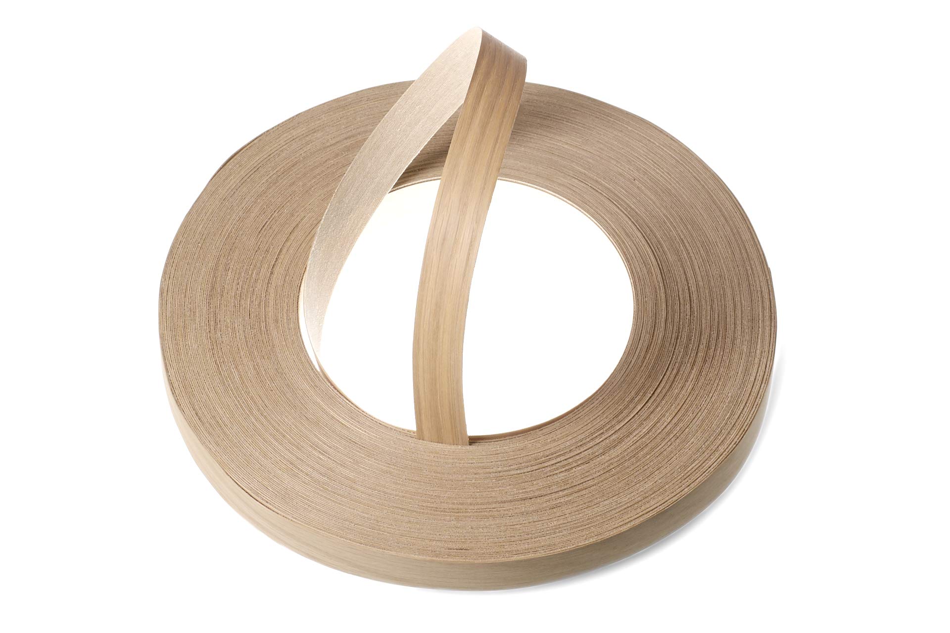 WoodPress® 22mm Real Oak Pre-Glued Veneer Edging Tape – 50m Trade Roll – Iron-On Wood Application