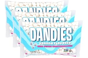 Dandies Mini Vegan Marshmallows, No Artificial Flavorings, Food Dyes, Corn Syrup, or Gelatin, Perfect for Roasting, S’mores, or Snacking (3 Pack)