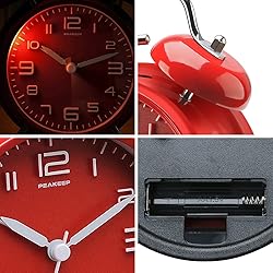 Peakeep 4.5 Inches Twin Bell Loud Alarm Clock for
