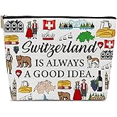 Ythuil Switzerland Travel Makeup Bag, Vacation Gift, Switzerland Country Cosmetic Bag, Trip Souvenir and Travel Memory Gift, Merchandise Zipper Storage Organizer Pouch