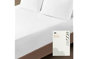 MAYFAIR LINEN Twin XL Fitted Sheet Only - 100% Egyptian Cotton 600 Thread Count 16" Deep Pocket White Fitted Sheet Twin XL, Soft Cooling Sateen Elastic Bottom Sheet, Fits College Dorm Mattress, Teens