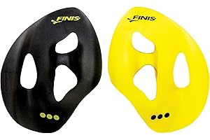 FINIS Iso Swim Training Paddles - Stroke Technique Trainer - Isolates Muscle Groups - Strapless - Black/Gold