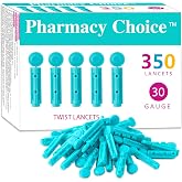 Pharmacy Choice Blood Lancets,Twist Top Lancets for Lancing Devices,350 Count ，30 Gauge Diabetes Lancets for Blood Glucose Testing (Light Green)