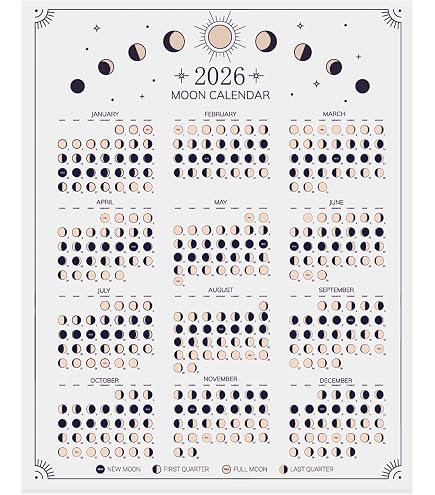 Moon Calendar 2024, Magnet, MoonMaggy - 12 Set, 12 Magnetic