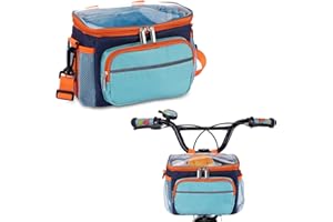 Witheeyou Kids Bike Basket Front, Bicycle Front Bag with Shoulder Strap, Cute Bike Accessories for Boys Girls, Fits Most Chil