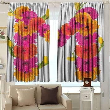 Amazon Com Thermal Room Darkening Window Curtains Letter M Pink