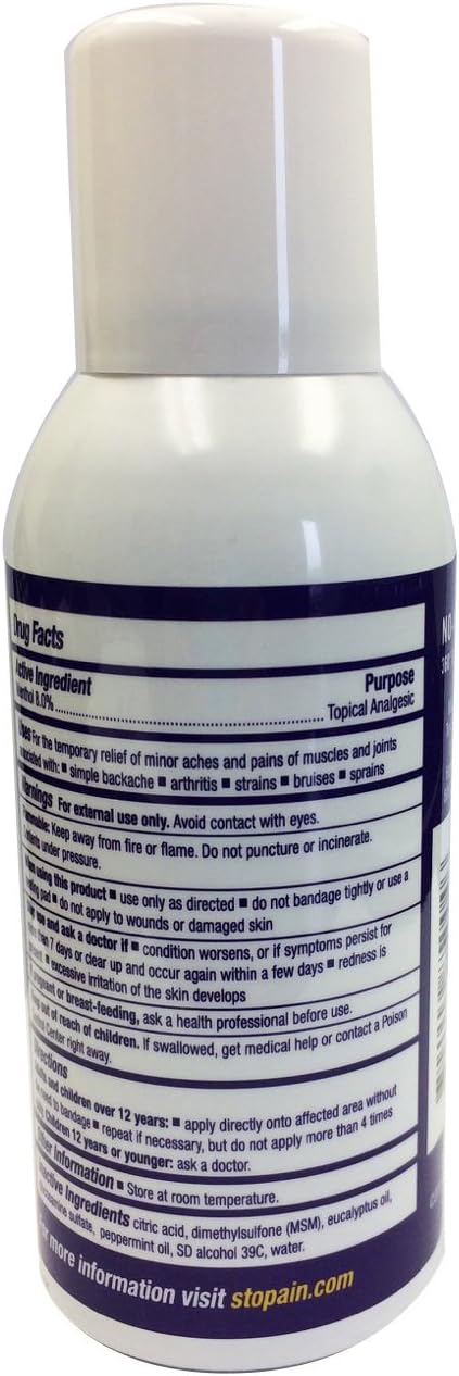 Stopain Extra Strength Continuous Pain Relief Spray, 4 Ounces, Relieves Muscle and Joint Pain: Health & Personal Care
