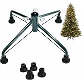Christmas Tree Stand for Artificial Tree, Metal Folding Christmas Tree Base | Folding Xmas Tree Stand, Replacement Christmas Tree Base for 3 Ft to 8 Ft Artificial Tree Fits 0.5-1.25 Inch Tree Pole, Green