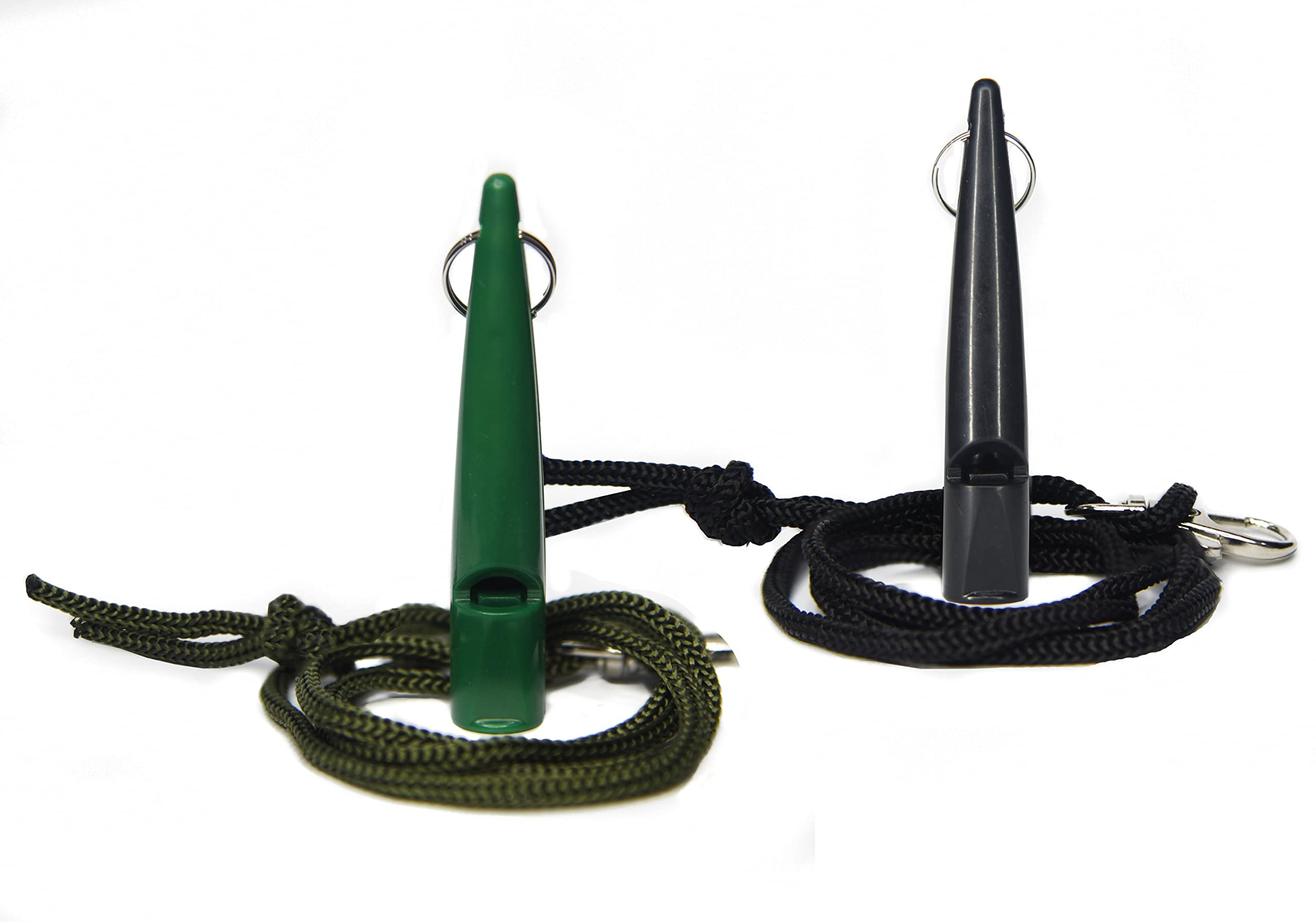 2 Pcs Professional Dog Training Whistle with Lanyard Strap For Neck Puppy Training Assistant For Recall Barking Control High Pitch Plastic Whistles (Black & Green)