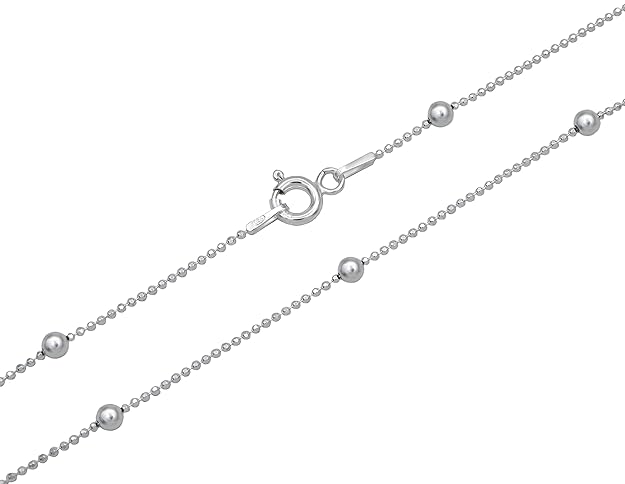 Kugelkette mit kleinen facettierten Kugeln ECHT 925 Sterling Silber 3/1,0 mm breit Länge wählbar 45 50 55 cm Silberkette diam