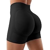 YEOREO Women Workout Biker Shorts Impact 4.5" No Front Seam Hidden Scrunch Lifting Seamless Yoga Gym Shorts