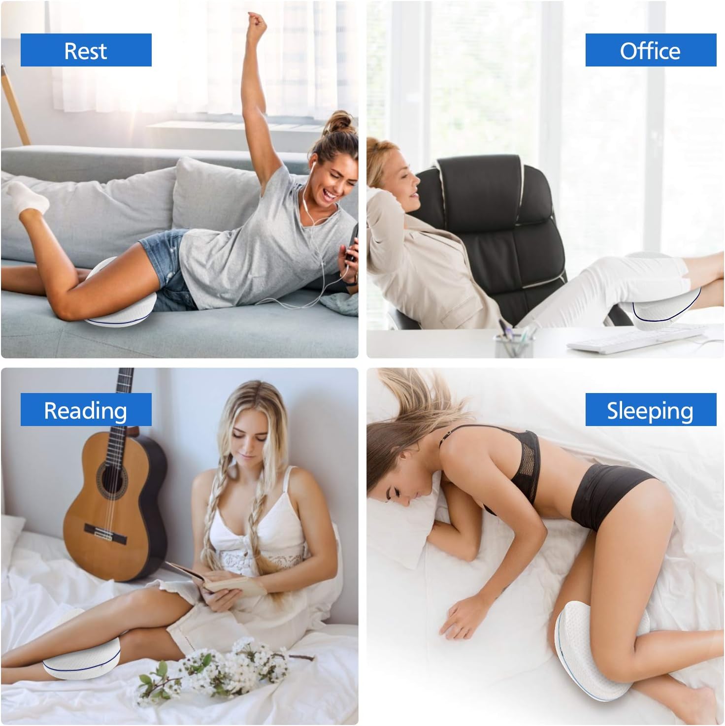 JORAIR Knee Pillow, Leg Pillow with Riser Vent, Knee Pillow for Sleeping, Back Pain, Leg Pain, Pregnancy, Hip and Joint Pain: Home & Kitchen