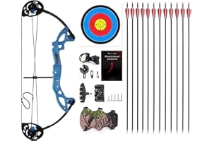 PANDARUS Compound Bow Archery for Youth and Beginner, Right Handed,19”-28” Draw Length,15-29 Lbs Draw Weight, 260 fps