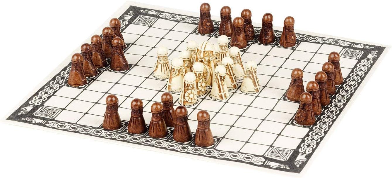 Hnefatafl - The Viking Game - Includes Uniquely Designed Cotton Drawstring Pouch/Bag For Playing Pieces, Blue Box, 29cm x 29cm - Image 3