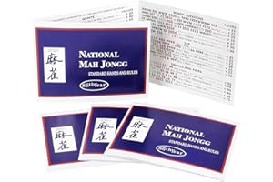 NOHOP 4Pc Mahjong Card 2023,Hands Scorecard,Large Print,6-1/8''x 4-3/4''Folded,National Mah Jong Card Official Rules | The Quintessence (4Pc Blue)