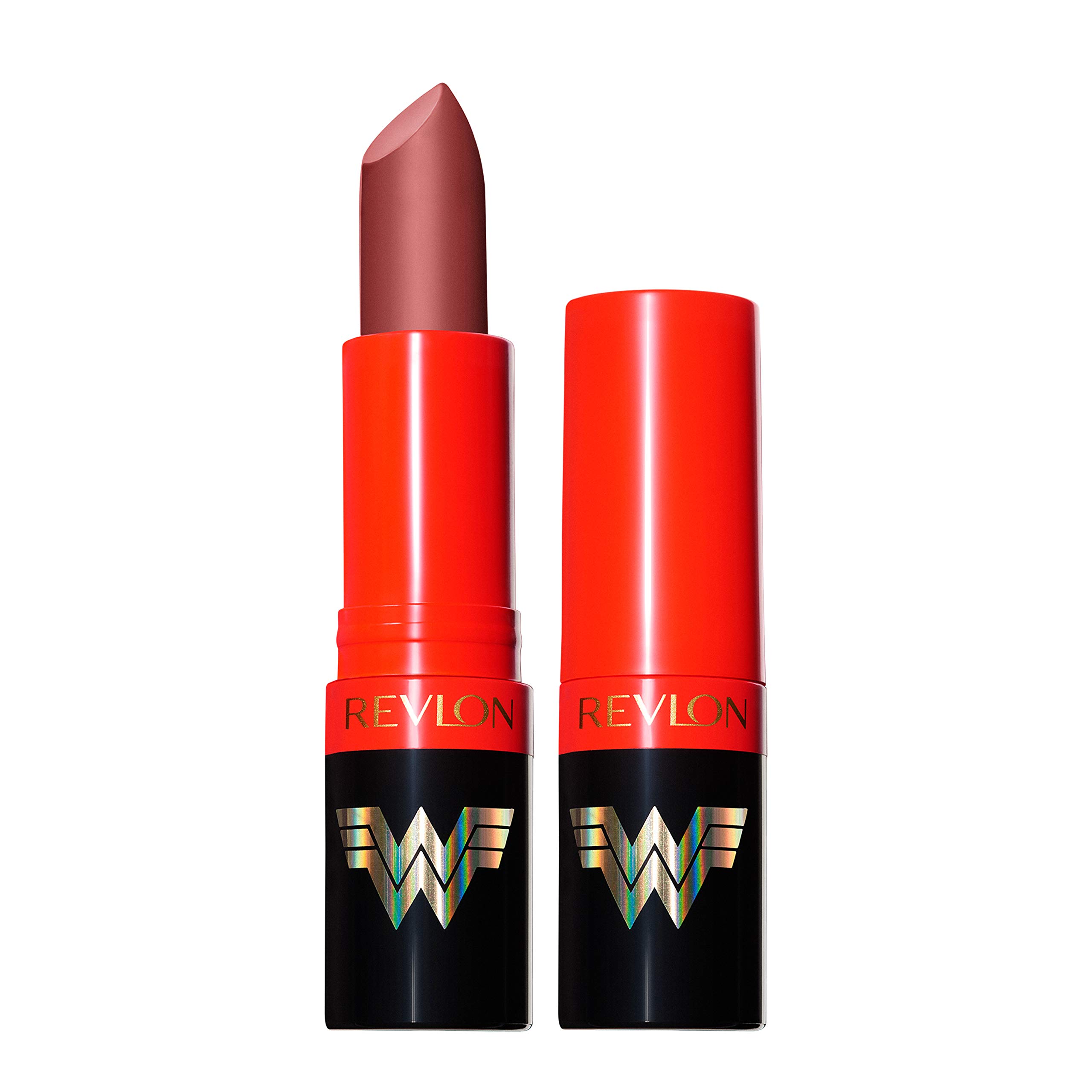 Revlon x WW84 Wonder Woman Super Lustrous Lipstick with Vitamin E and Avocado Oil, Matte Lipstick in Nude Pink, 002 Amazon