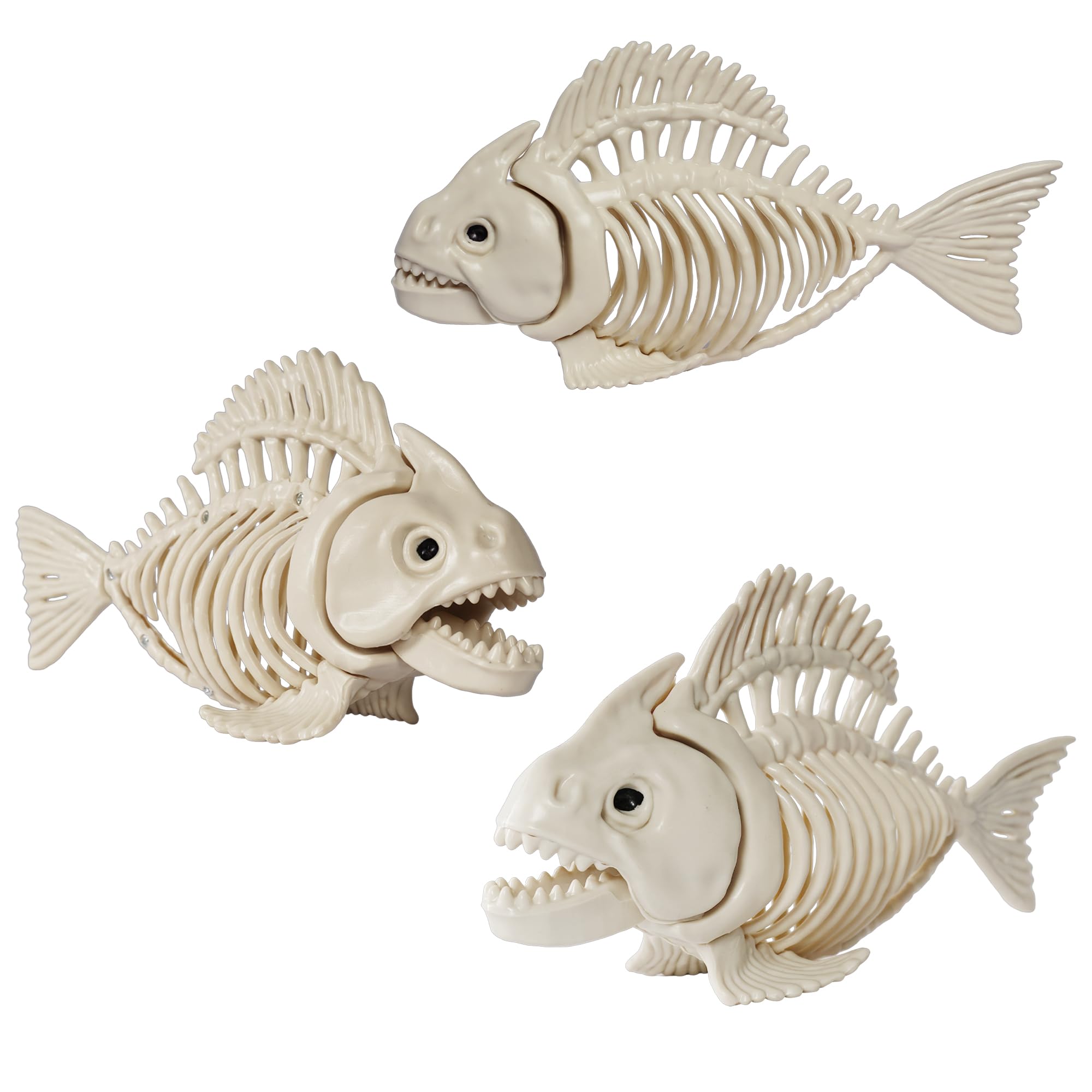 NEROSUN Halloween Fish Skeleton Decorations, 3 Pack