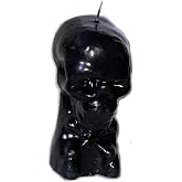 Skull Black Image Figure Candle Vela CRANEO Cuello Negro Wicca Pagan Spell Hoodoo 5.5