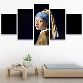 SIGNWIN 5 Panel Canvas Wall Art Girl with...