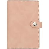 PATIKIL A7 PU Leather Binder Cover, 6 Ring Loose Leaf Binder Protector, Pink