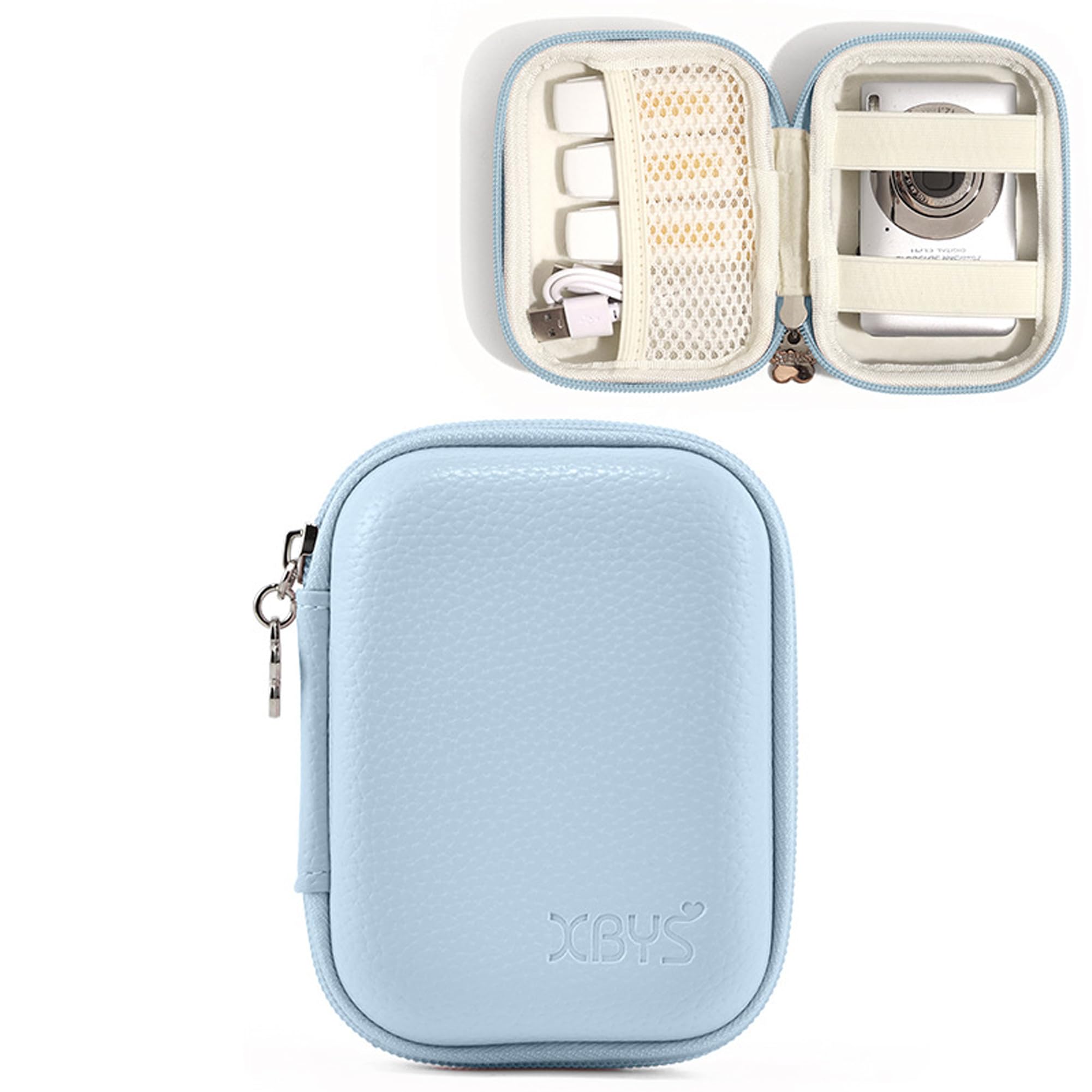 Photo 1 of Linpr Digital Camera Case for CAMKORY, KODAK PIXPRO FZ45/FZ55, Canon IXUS 285 HS, Lecran, Small Travel Compact Camera Pouch with Mesh Pocket for Accessories SD Card (Blue)