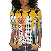 Black History Month Shirts for Women 3/4 Sleeve African American Celebration Tops Funny Pride Tshirt Melanin Tee Gift