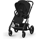 Cybex Balios S Lux Full Sized Stroller for Infant &amp; Toddler - Moon Black | Single Baby Stroller for 6 Months-4 Years Old, Car Seat Compatible, Travel System Ready, One Hand Fold, All Terrain Wheels