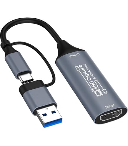 Scheda Acquisizione Video HDMI A USB C, Ingresso 4K 30Hz, Uscita Fino A 1080P 60Hz, Bassa Latenza, Per Streaming, Registrazione, VLC, OBS