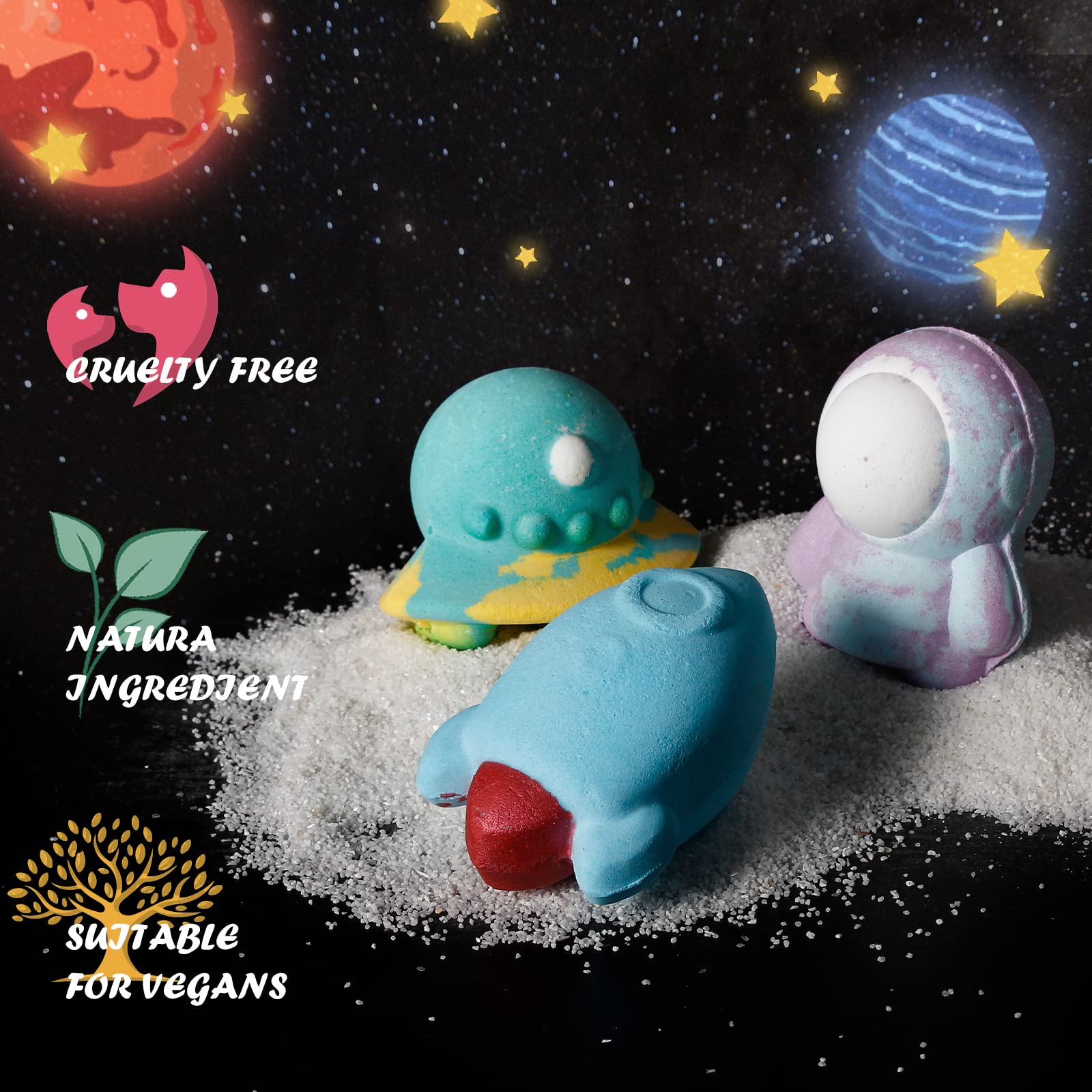 Aofmee Kids Bath Bombs for Girls, Handmade , Christmas Birthday Halloween Easter Valentines Gift Set for Kids Boys Girls Women
