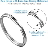 YHYZ Split Key Ring Circle Assorted 5 Sizes Metal Round Keyring Durable view 4