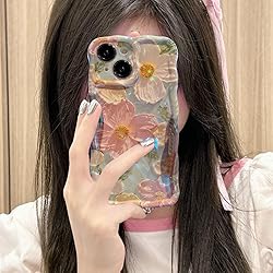 Jusy Oil Painting Flower Compatible with iPhone 13